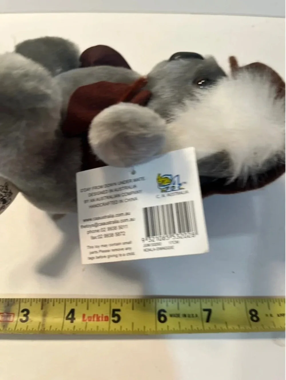 Koala bear Australia Plush Toy 7” Sitting Stuffed Animal With Hat Grab A Jumbuck